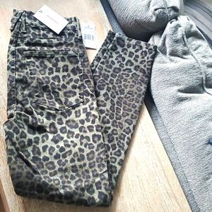 GOOD AMERICAN GOOD WAIST CROP JEANS SAGE LEOPARD